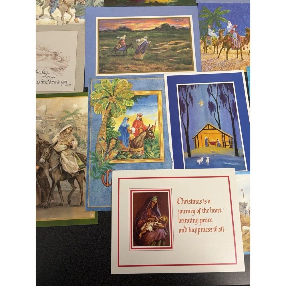 Vintage Christmas Cards Fronts ONLY Nativity Scrapbooking Crafts Lot of 50+